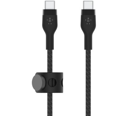 Кабель Belkin USB-C to USB-C Braided Silicone 1m Black (CAB011BT1MBK) 1