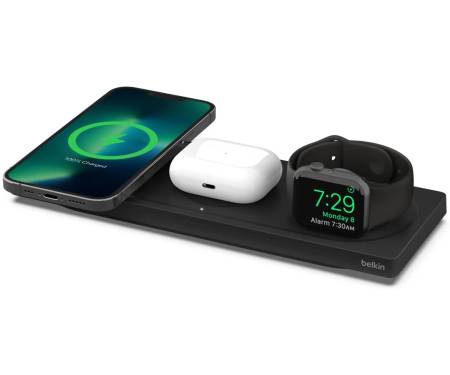 Беспроводное зарядное устройство Belkin 3in1 MagSafe PRO Black (WIZ016VFBK) 3