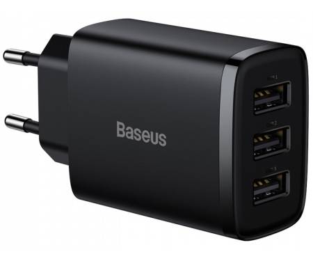 Сетевое зарядное устройство Baseus Compact Charger 3U 17W Black (CCXJ020101) 1