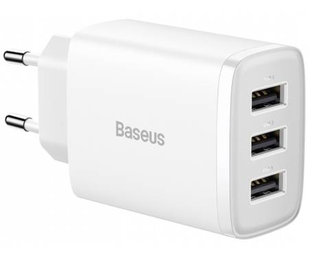 Сетевое зарядное устройство Baseus Compact Charger 3U 17W White (CCXJ020102) 1