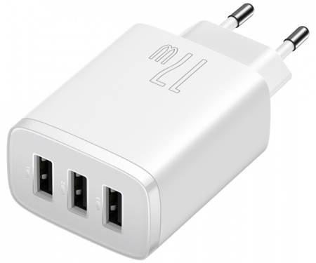Сетевое зарядное устройство Baseus Compact Charger 3U 17W White (CCXJ020102) 3