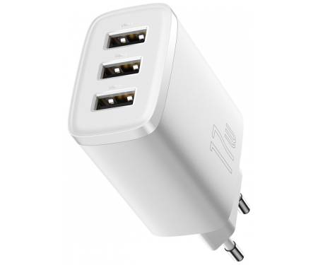 Сетевое зарядное устройство Baseus Compact Charger 3U 17W White (CCXJ020102) 2