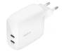Мережевий зарядний пристрій Belkin Boost Up Charge Pro Dual USB-C Wall Charger PPS 60W White (WCB010VFWH) 1