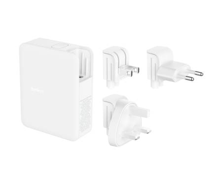 Сетевое зарядное устройство Belkin 140W 3хUSB-С GAN PD PPS, USB-A, White (WCH014BTWH) 1