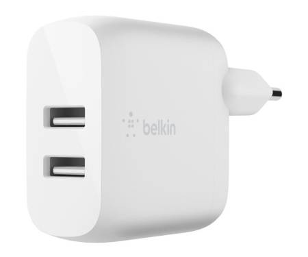 Мережевий зарядний пристрій Belkin Boost Up Charge Dual USB-A Wall Charger 24W + Lightning White (WCD001VF1MWH) 1
