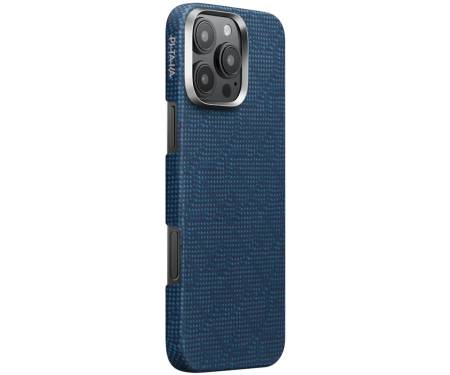 Чехол Pitaka Tactile Woven Case Monogram for iPhone 16 Pro Max - Dark Blue (KI1603PTKP) 2