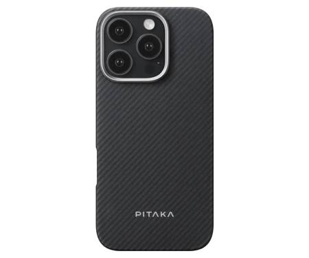 Чехол Pitaka Ultra-Slim Case Twill 600D for iPhone 16 Pro - Black/Grey (KI1601PA) 1