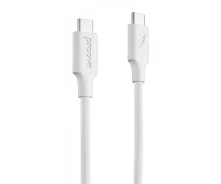 Кабель Proove Striped Silicone Type-C to Type-C 60W (1m) white
