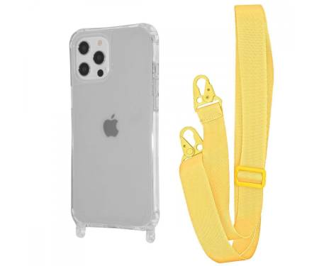 Чохол WAVE Clear Case with Strap iPhone 12 Pro Max yellow