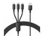 Кабель Baseus Silky One-for-Three Fast Charging USB to Micro USB+Lightning+Type-C 100W 1.5m black