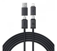 Кабель Baseus Versatile Two-for-Two Fast Charging Cable USB+Type-C to Type-C+Lightning 60W 2m black