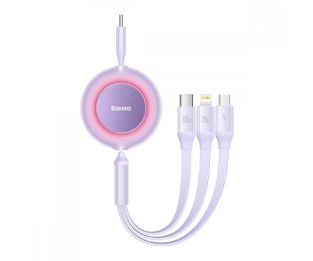 Кабель Baseus Bright Mirror 2 Series 3-in-1 (Micro USB+Lightning+Type-C) 100W (1.1m) purple