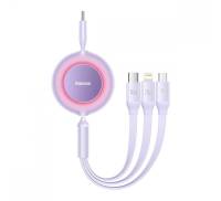 Кабель Baseus Bright Mirror 2 Series 3-in-1 (Micro USB+Lightning+Type-C) 100W (1.1m) purple