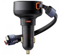 АЗП Baseus Enjoyment Pro Car Charger Type-C + Retractable C & iP Cable 60W black