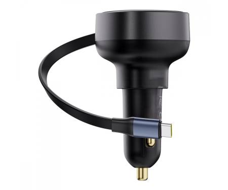 АЗП Baseus Enjoyment Pro Car Charger Type-C + Retractable Type-C Cable 60W black