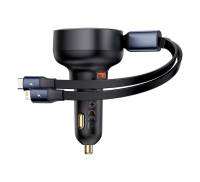 АЗП Baseus Enjoyment Pro Car Charger USB + Retractable C & iP Cable 60W black