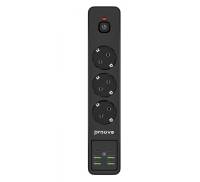 Мережевий фільтр Proove Power Strip P-03 (3 розетки + 4 USB + 2 Type-C) 2М black