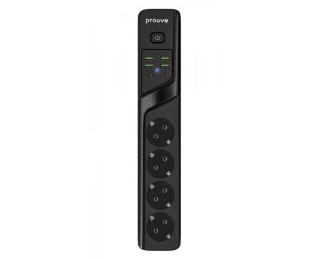 Мережевий фільтр Proove Power Strip P-04 (4 розетки + 4 USB + 2 Type-C) 2М black