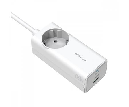 Мережевий фільтр Proove Power Strip PD-02 65W (2 Type-C + 1USB) white