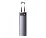 USB-Хаб Baseus Metal Gleam Series 12-in-1 (Type-C to HDMI+USB3.1*2+USB3.0*2+Type-C 3.1+PD+RJ45+SD/TF gray