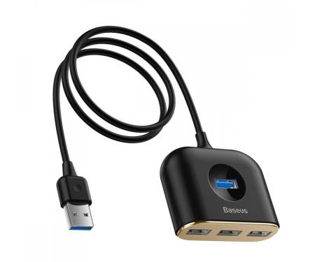 USB-Хаб Baseus Square Round USB to USB 3.0 + 3USB 2.0 (1m) black