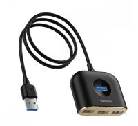 USB-Хаб Baseus Square Round USB to USB 3.0 + 3USB 2.0 (1m) black