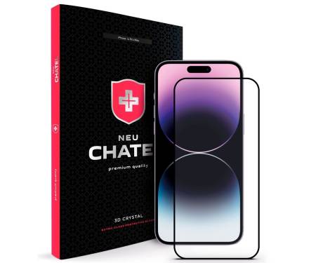 Захисне скло для смартфона NEU Chatel Corning Gorilla Glass Anti-Static with Mesh Front Black для iPhone 15 Plus/14 Pro Max (NEU3D15PB)