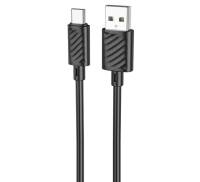 Кабель HOCO X88 Gratified Type-A to Type-C (3.0A) 1m Black (6931474783349)