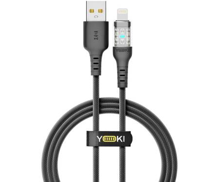 Кабель YOKI CYBER USB to Lightning 2.4A 1.2m Black (YK-CACY233M2)