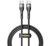 Кабель YOKI EXTRA Type-C to Type-C 60W 1.2m Black (YK-CAEX114M2)