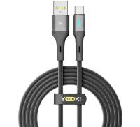 Кабель YOKI LED USB to Type-C 3A 2m Black (YK-CALE172L2)