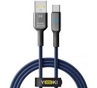 Кабель YOKI SMART USB to Type-C 3A 1.2m Dark Blue (YK-CASM312M4)
