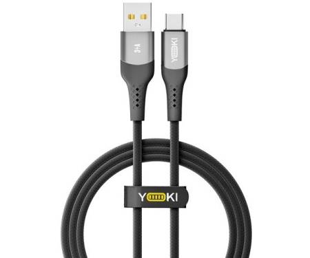 Кабель YOKI SOLID USB to Type-C 3A 1.2m Black (YK-CASO152M2)
