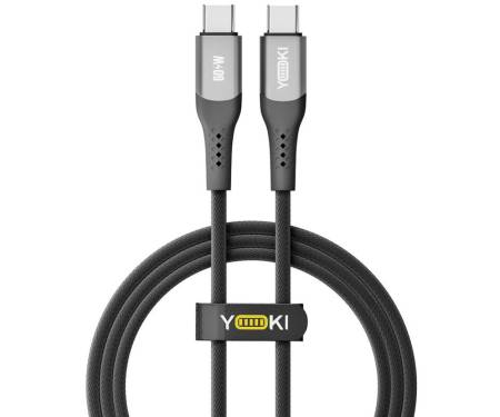 Кабель YOKI SOLID YK-SO15 Type-C to Type-C 60W 1.2m Black (YK-CASO154M2)