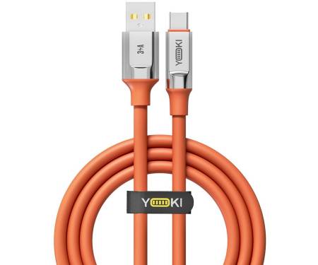 Кабель YOKI ULTRA USB to Type-C 3A 1.2m Orange (YK-CAUL612M9)