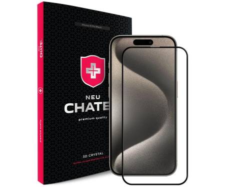 Захисне скло для смартфона +NEU Chatel Corning Gorilla Glass with Mesh for iPhone 15 Pro Front Black