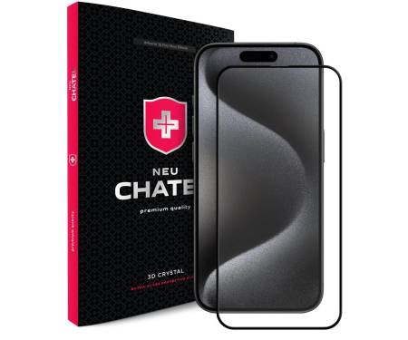 Захисне скло для смартфона +NEU Chatel Corning Gorilla Glass with Mesh for iPhone 15 Pro Max Black