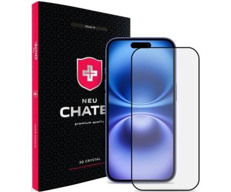 Захисне скло для смартфона +NEU Chatel Corning Gorilla Glass with Mesh for iPhone 16/15 Black