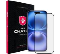 Захисне скло для смартфона +NEU Chatel Corning Gorilla Glass with Mesh for iPhone 16/15 Black