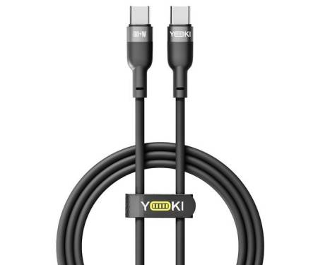 Кабель YOKI SILICONE YK-SI50 Type-C to Type-C 60W 1.2m Black (YK-CASI504M2)