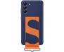 Чохол Silicone Cover with Strap Samsung S21 FE (G990) Navy (EF-GG990TNEGRU)