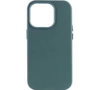 Чохол Leather Case with MagSafe для iPhone 15 Pro Max Pine Needle Green