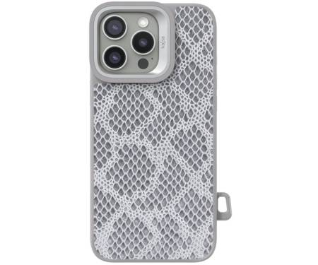 Чохол Kajsa Glamorous Collection Complex Lizard back case for iPhone 16 Pro Silver