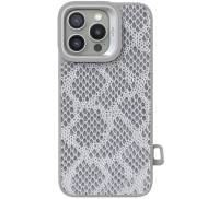 Чохол Kajsa Glamorous Collection Complex Lizard back case for iPhone 16 Pro Silver