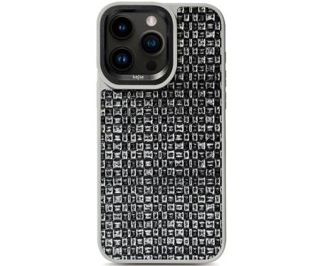 Чохол Kajsa Glamorous Collection Woven Pattern back case for iPhone 15 Pro Light Gray