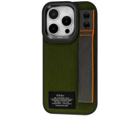 Чохол Kajsa Military Collection Straps back case for iPhone 16 Pro Olive