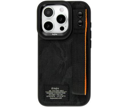 Чохол Kajsa Outdoor Collection Camo Satin Straps back case for iPhone 15 Pro Black
