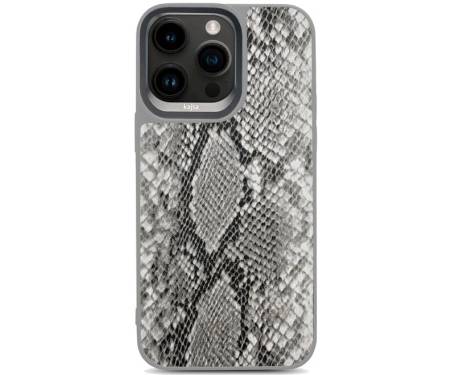 Чохол Kajsa Glamorous Collection Snake Pattern 2 back case for iPhone 15 Pro Light Gray