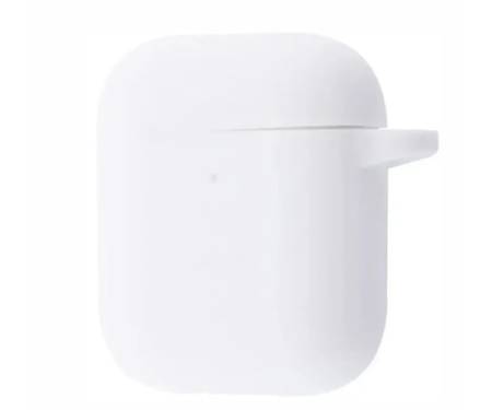 Чехол Silicone Case with Fibra AirPods 1/2 White 1