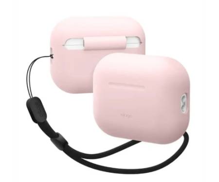 Чохол Elago Silicone Basic Case with Nylon Lanyard for Airpods Pro 2nd Gen Light Pink (EAPP2SC-BA+ROSTR-LPK) 1